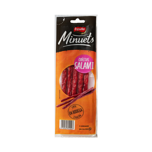 Alcampo ESPUÑA Mini cañitas de salami de curación lenta en bodega ESPUÑA Minuets 5 uds