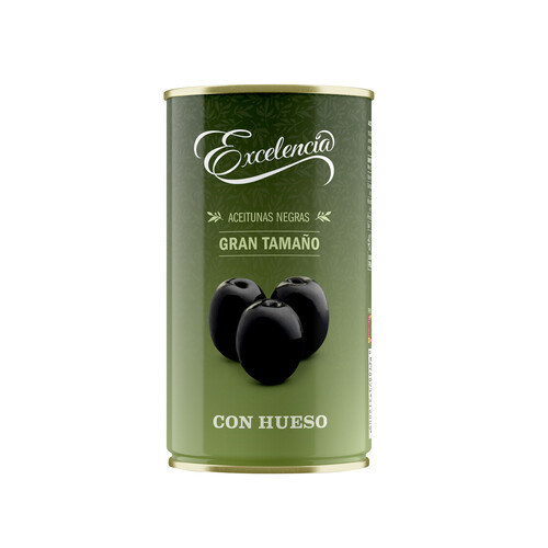 Alcampo EXCELENCIA Aceitunas negras con hueso EXCELENCIA lata de 200 g