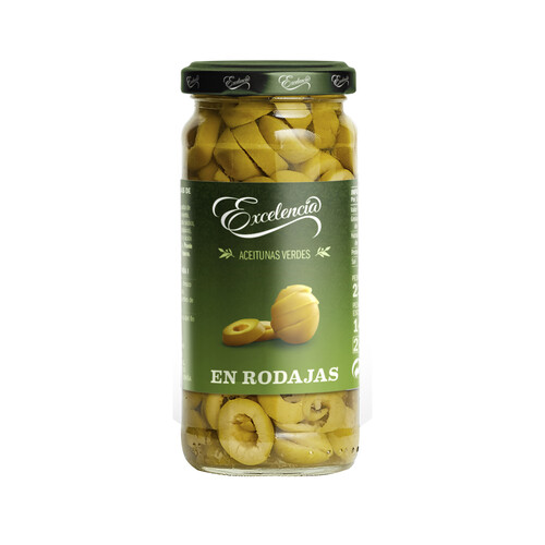 Alcampo EXCELENCIA Aceitunas verdes en rodajas EXCELENCIA frasco de 105 g