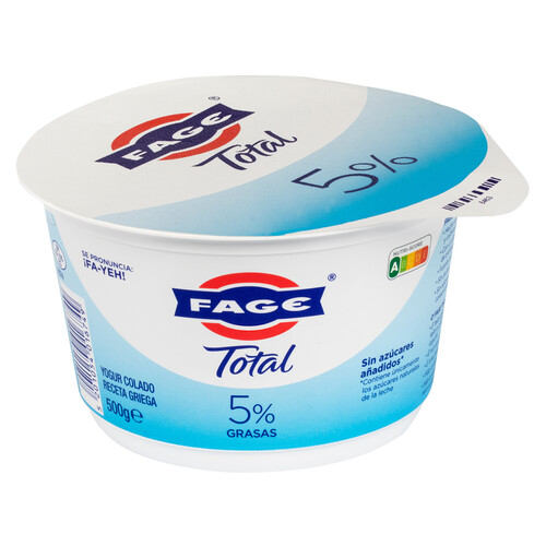 Alcampo FAGE Yogur natural colado receta griega con tan sólo 5% materia grasa Total 500 g