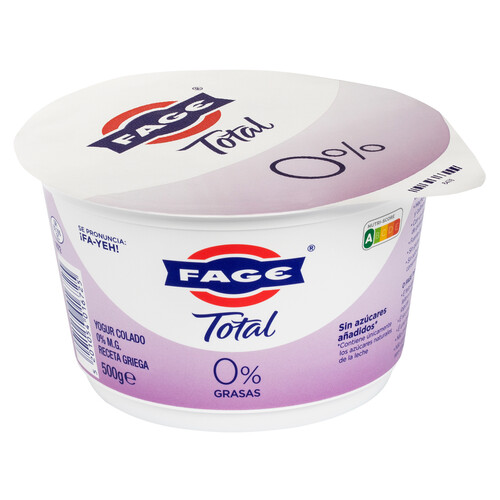 Alcampo FAGE Yogur natural receta griega 0% materia grasa Total 500 g