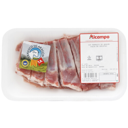 Alcampo Falda en chuletas de cordero con IGP Ternasco de Aragón