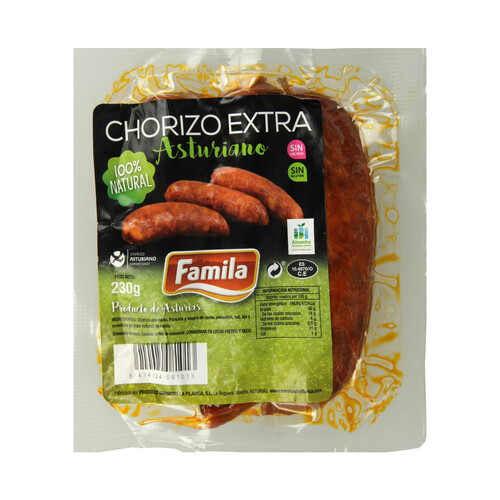 Alcampo FAMILIA Chorizo Ahumado Asturiano De Categoria Extra FAMILIA 230 G