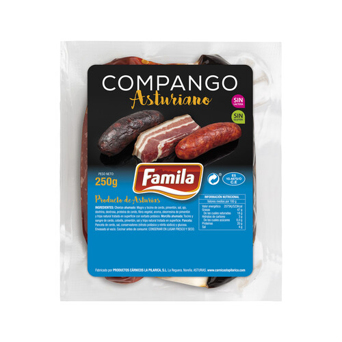 Alcampo FAMILIA Compango asturiano elaborado sin gluten y sin lactosa FAMILIA 250 g