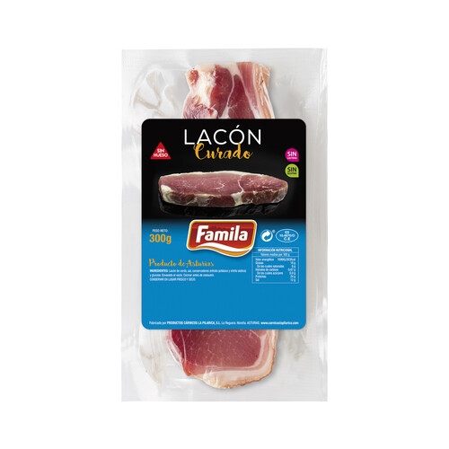 Alcampo FAMILIA Lacón asturiano curado en trozos sin hueso elaborado sin gluten y sin lactosa FAMILIA 300 g