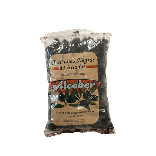 Alcampo FERNANDO ALCOBER Aceitunas negras naturales con hueso FERNANDO ALCOBER 1 kg