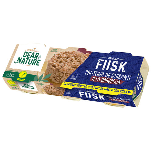 Alcampo FIISK Proteina de guisante a la barbacoa 3 uds 70 g