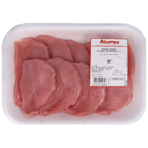 Alcampo Filetes de redondo de 1ªA de ternera blanca