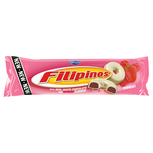 Alcampo FILIPINOS con chocolate blanco y sabor a fresa 128 g