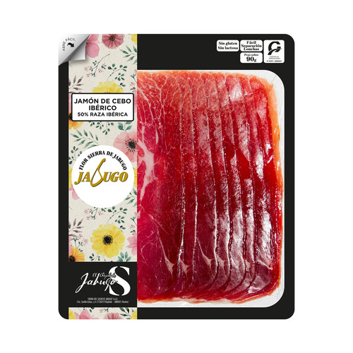 Alcampo FLOR SIERRA DE JABUGO Jamón de cebo ibérico (50% raza ibérica) cortado en lonchas FLOR SIERRA DE JABUGO 90 g