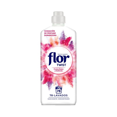 Alcampo FLOR Suavizante concentrado con aroma a frutos rojos y exóticos Twist FLOR 78 lavados 1 404 L