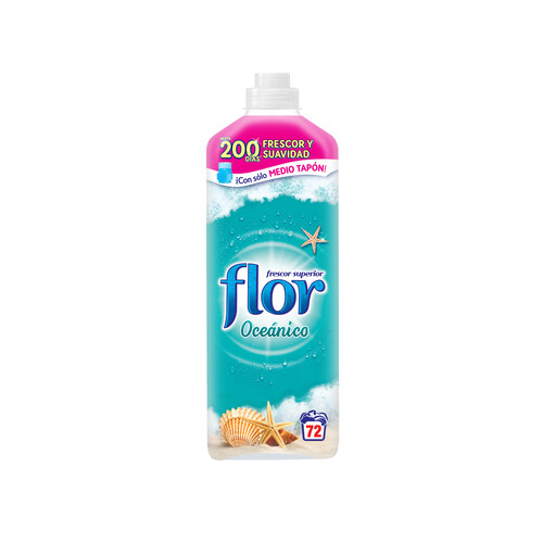 Alcampo FLOR Suavizante concentrado con aroma oceánico FLOR 72 lav. 1540 ml