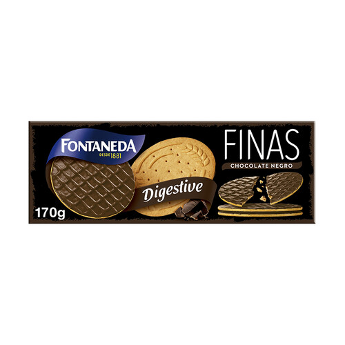 Alcampo FONTANEDA Digestive Galletas finas de chocolate negro 170 g