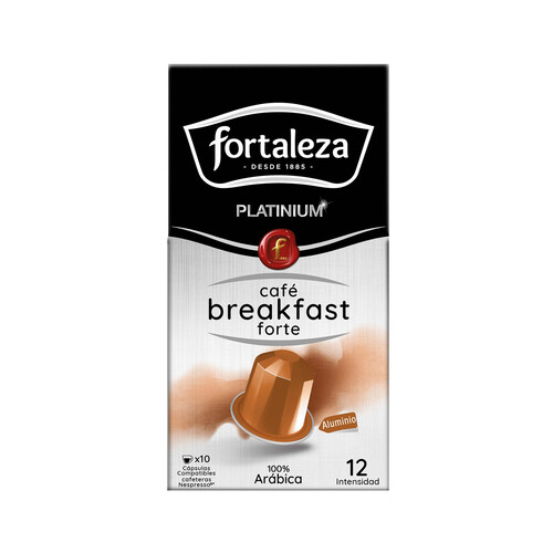 Alcampo FORTALEZA PLATINIUM Café en cápsulas Breakfast Forte I12 10 uds