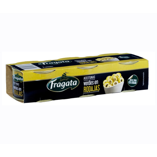 Alcampo FRAGATA Aceitunas verdes en rodajas pack 3 X 50 g