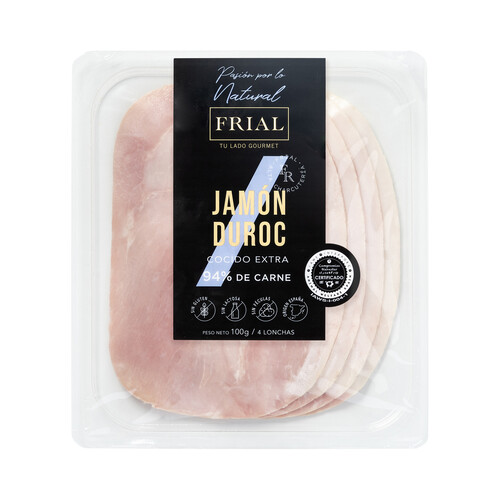 Alcampo FRIAL Jamón cocido Duroc de categoria extra cortado en lonchas finas FRIAL 100 g