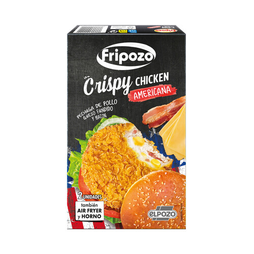 Alcampo FRIPOZO Pechuga de pollo empanada estilo americana con queso fundido y bacon 230 g