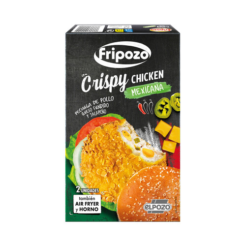 Alcampo FRIPOZO Pechuga de pollo empanada estilo mexicana con queso fundido y jalapeño 230 g