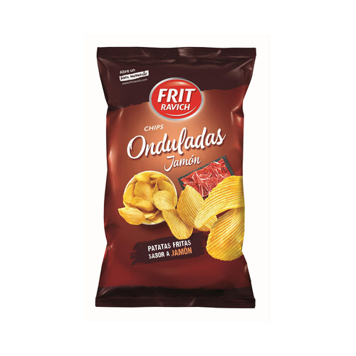 Alcampo FRIT RAVICH Patatas fritas onduladas con sabor a jamón FRIT RAVICH bolsa de 160 g