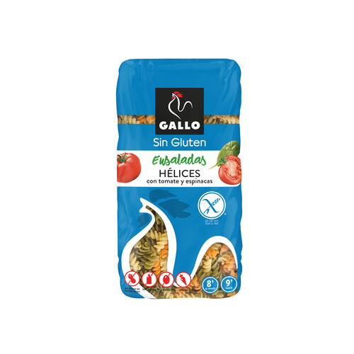 Alcampo GALLO Pasta hélices sin gluten con tomate y espinacas GALLO 450 g