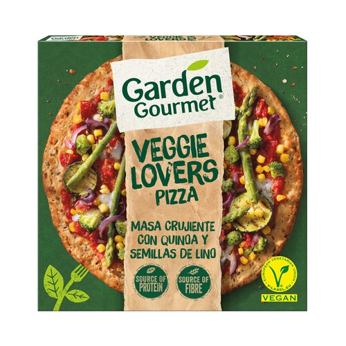 Alcampo GARDEN GOURMET Veggie lovers Pizza de masa crujiente con quinoa y semillas de lino 380 g