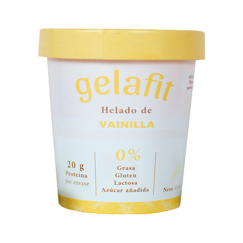 Alcampo GELAFIT Tarrina de helado de vainilla sin gluten y sin lactosa 450 ml
