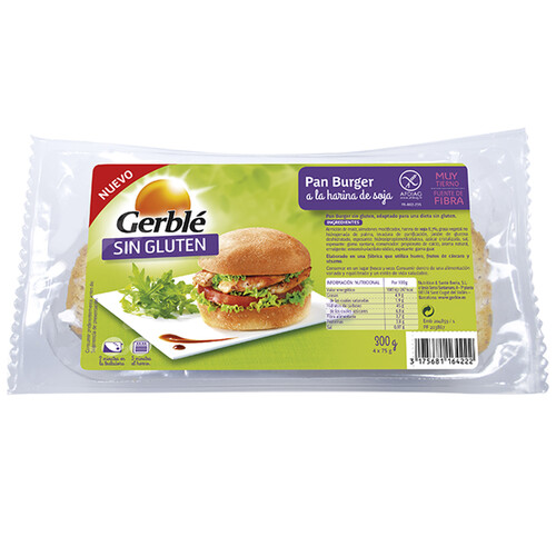 Alcampo GERBLÉ Pan de hamburguesa sin gluten GERBLÉ pack de 4 uds x 75 g