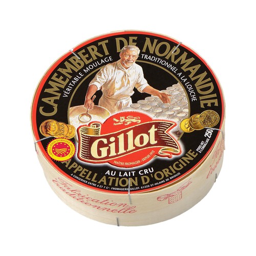 Alcampo GILLOT Queso camembert de Normandie DOP leche cruda GILLOT NOIR 250 gr