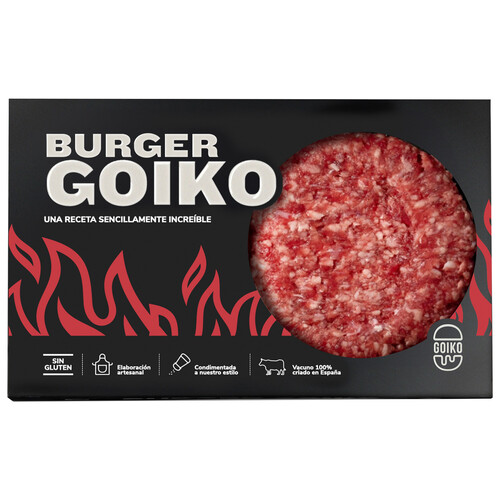 Alcampo GOIKO Burger meat de vacuno 100% criado en España 2 x 180 g