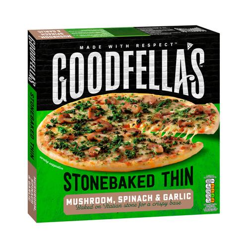 Alcampo GOODFELLA´S Pizza congelada cocida en horno de piedra de champiñones y espinacas con ajo 378 g