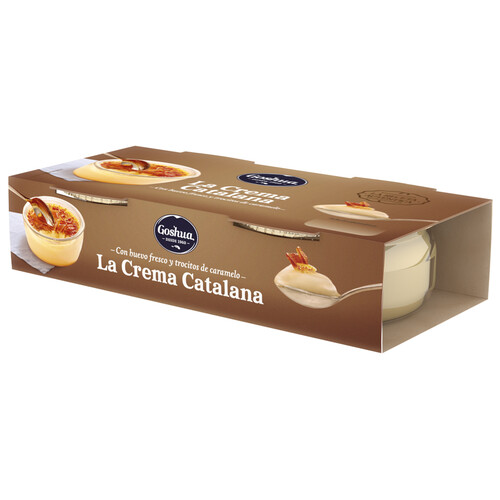 Alcampo GOSHUA Crema catalana elaborada con huevos frescos y con trocitos de caramelo GOSHUA 2 x 100 g