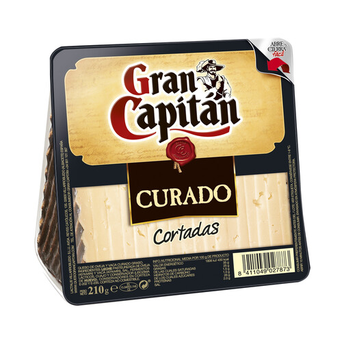 Alcampo GRAN CAPITÁN Queso cortado curado de oveja y vaca GRAN CAPITÁN CORTADAS 230 g