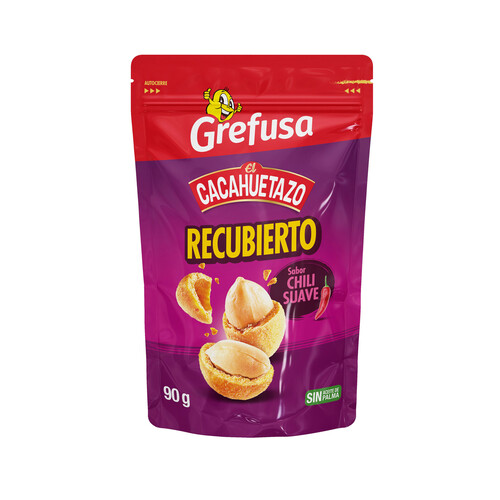 Alcampo GREFUSA El cacahuetazo Cacahuetes recubiertos sabor chili suave 90 g