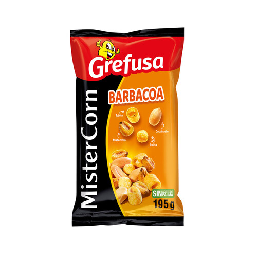 Alcampo GREFUSA Mistercorn Cocktail de frutos secos sabor barbacoa en bolsa 195 g