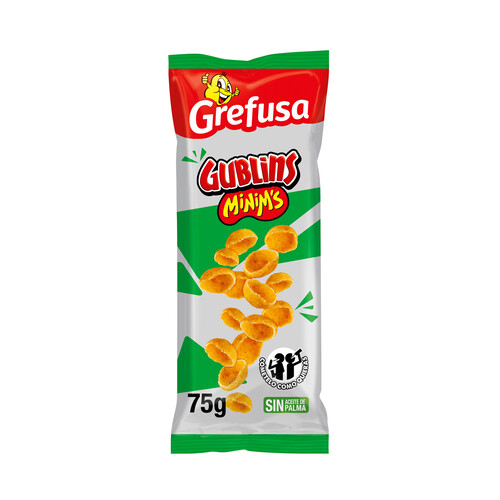 Alcampo GUBLINS Minim´s Aperitivo de maiz frito sabor barbacoa con forma de concha 75 g