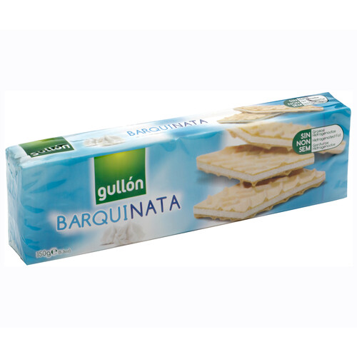 Alcampo GULLÓN Barquinata Galletas de barquillo rellenas de nata 150 g