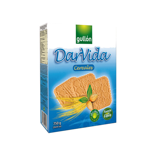 Alcampo GULLÓN Dar Vida Galletas de cereales fuente de fibras 750 g