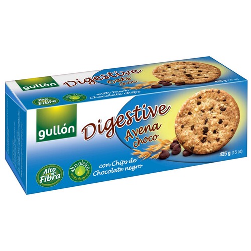 Alcampo GULLÓN Galleta Integral con avena Trigo y gotas de chocolate negro 425 g