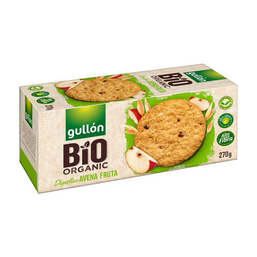 Alcampo GULLÓN Galletas con avena y fruta avena y frutas ecológicas GULLÓN BIO ORGANIC 270 g