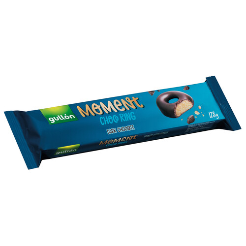 Alcampo GULLÓN Galletas con forma de aro cubiertas de chocolate negro 128 g