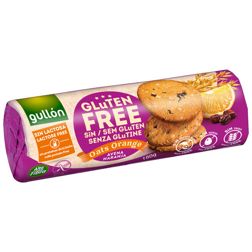 Alcampo GULLÓN Galletas de avena con naranja sin gluten GULLÓN 180 g