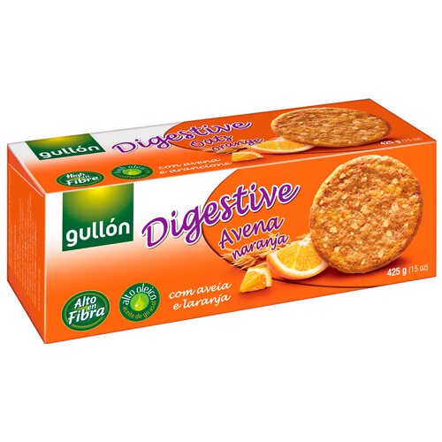 Alcampo GULLÓN Galletas integrales con avena y naranja 425 g