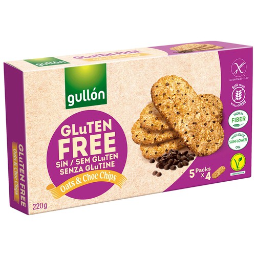 Alcampo GULLÓN Galletas sin gluten de avena y chips de chocolate GULLÓN 220 g