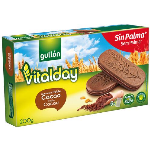 Alcampo GULLÓN Vitalday Galletas con chocolate rellenas de crema de cacao 200 g