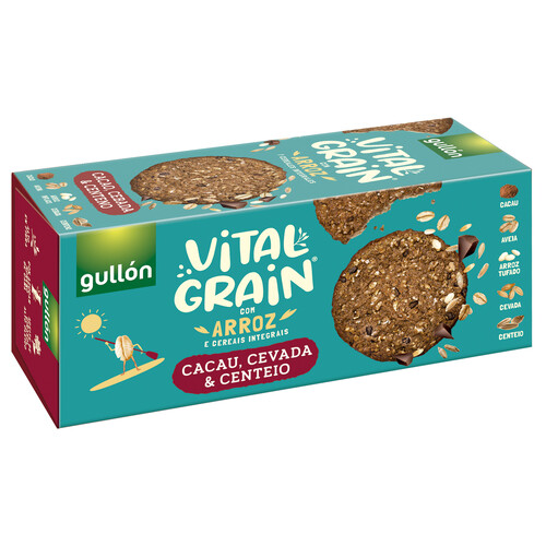 Alcampo GULLÓN Vitalgrain Galletas de arroz cebada centeno y cacao 250 g