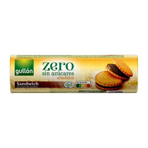 Alcampo GULLÓN Zero Galleta sándwich rellena de crema de chocolate sin azúcares añadidos 250 g