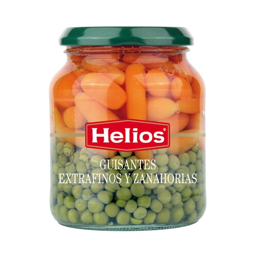 Alcampo HELIOS Guisantes extrafinos y zanahorias frasco de 230 g
