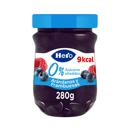 Alcampo HERO 0% Confitura de arándanos y frambuesa sin azúcares añadidos 280 g