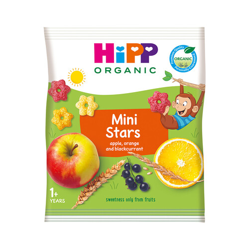 Alcampo HIPP Biológico Estrellitas con frutas ecológicas (manzana naranja y grosella negra) a partir de 1 año 30 g