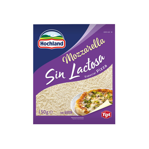 Alcampo HOCHLAND Queso rallado mozzarella sin lactosa HOCHLAND 150 g